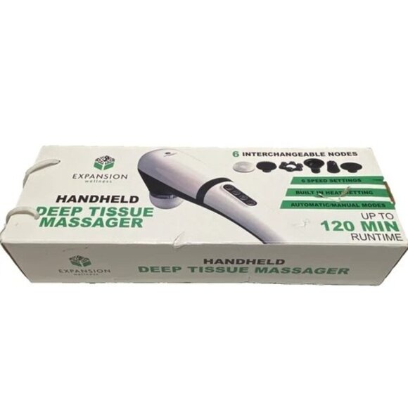 Handheld Deep Tissue Massager Cordless Heated Expansion Wellness New Damaged Box - Picture 1 of 12